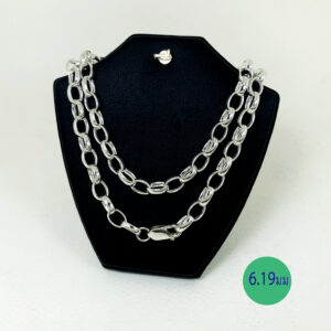 สร้อยเงินแท้ 925 ลายผ่าหวายรี ห้อยพระหลายองค์ สามารถปรับความยาวได้ ใส่ได้ 2 สไตล์
