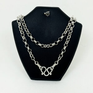 สร้อยเงินแท้925 ห้อยพระ 1 องค์ ลายผ่าหวายห่าง สไตล์อาร์ท