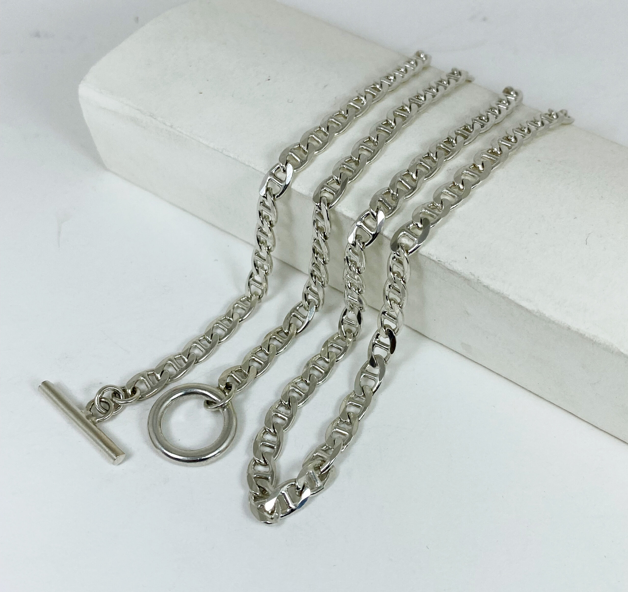 สร้อยเงินแท้ 925 ลายมารีนรุ่นใหม่ ตะขอที-บาร์ สไตล์โมเดิร์น ใส่ได้ทั้งแฟชั่นและห้อยพระ - Image 8