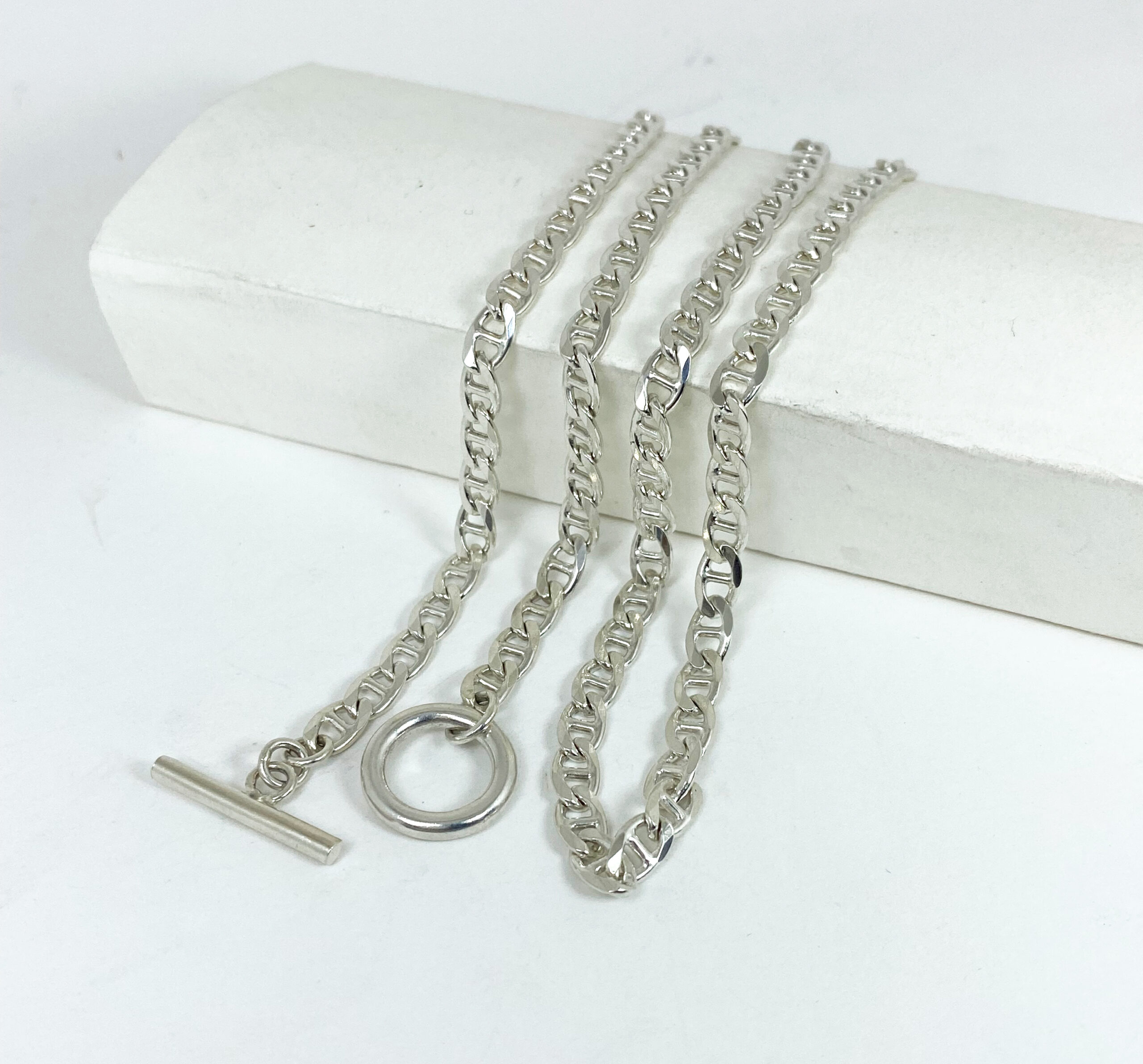 สร้อยเงินแท้ 925 ลายมารีนรุ่นใหม่ ตะขอที-บาร์ สไตล์โมเดิร์น ใส่ได้ทั้งแฟชั่นและห้อยพระ - Image 9