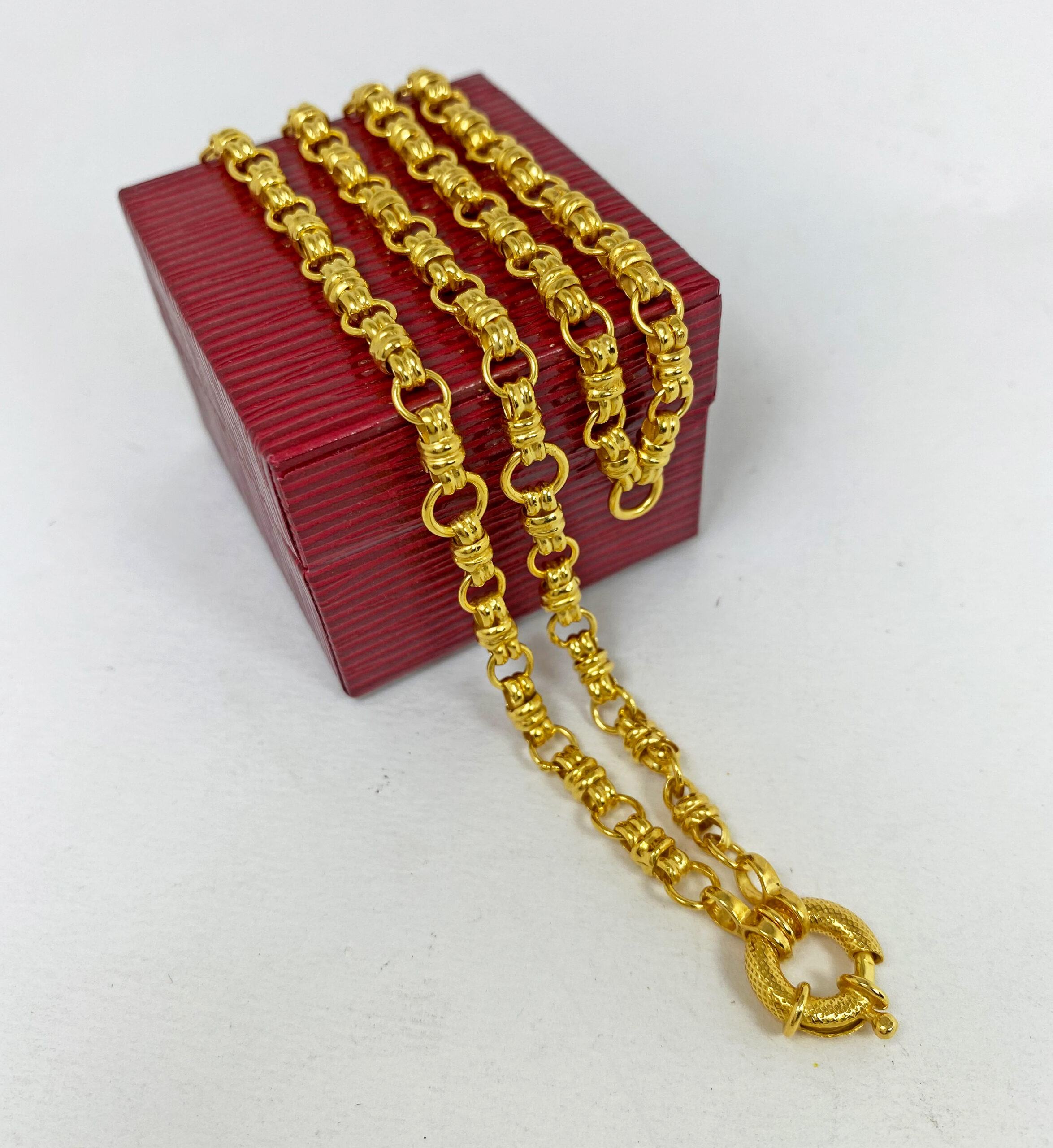 สร้อยคอสีทอง 24k ห้อยพระ4องค์ ลายโบว์ ตะขออีตาลีสปริงกลมลาย สไตล์โมเดิร์นอาร์ท - Image 2