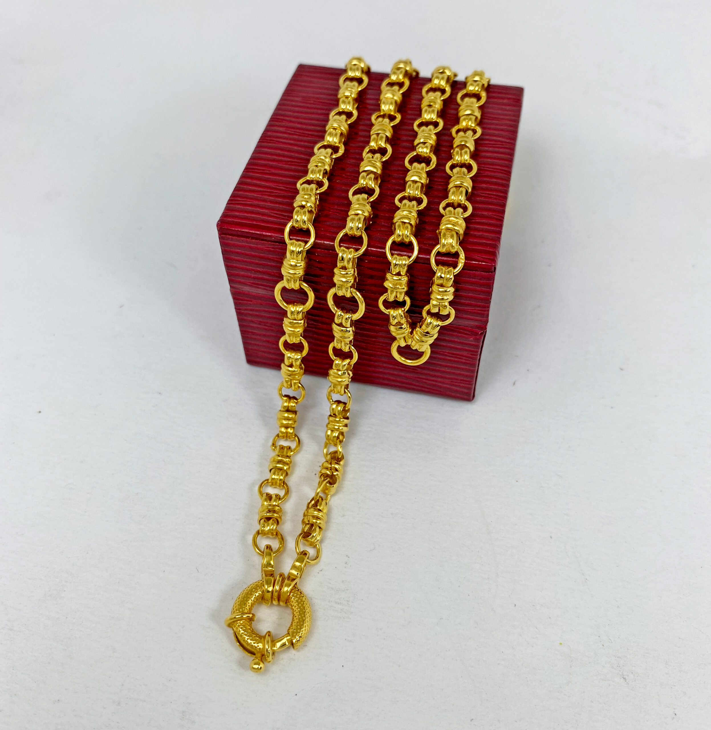 สร้อยคอสีทอง 24k ห้อยพระ4องค์ ลายโบว์ ตะขออีตาลีสปริงกลมลาย สไตล์โมเดิร์นอาร์ท - Image 3