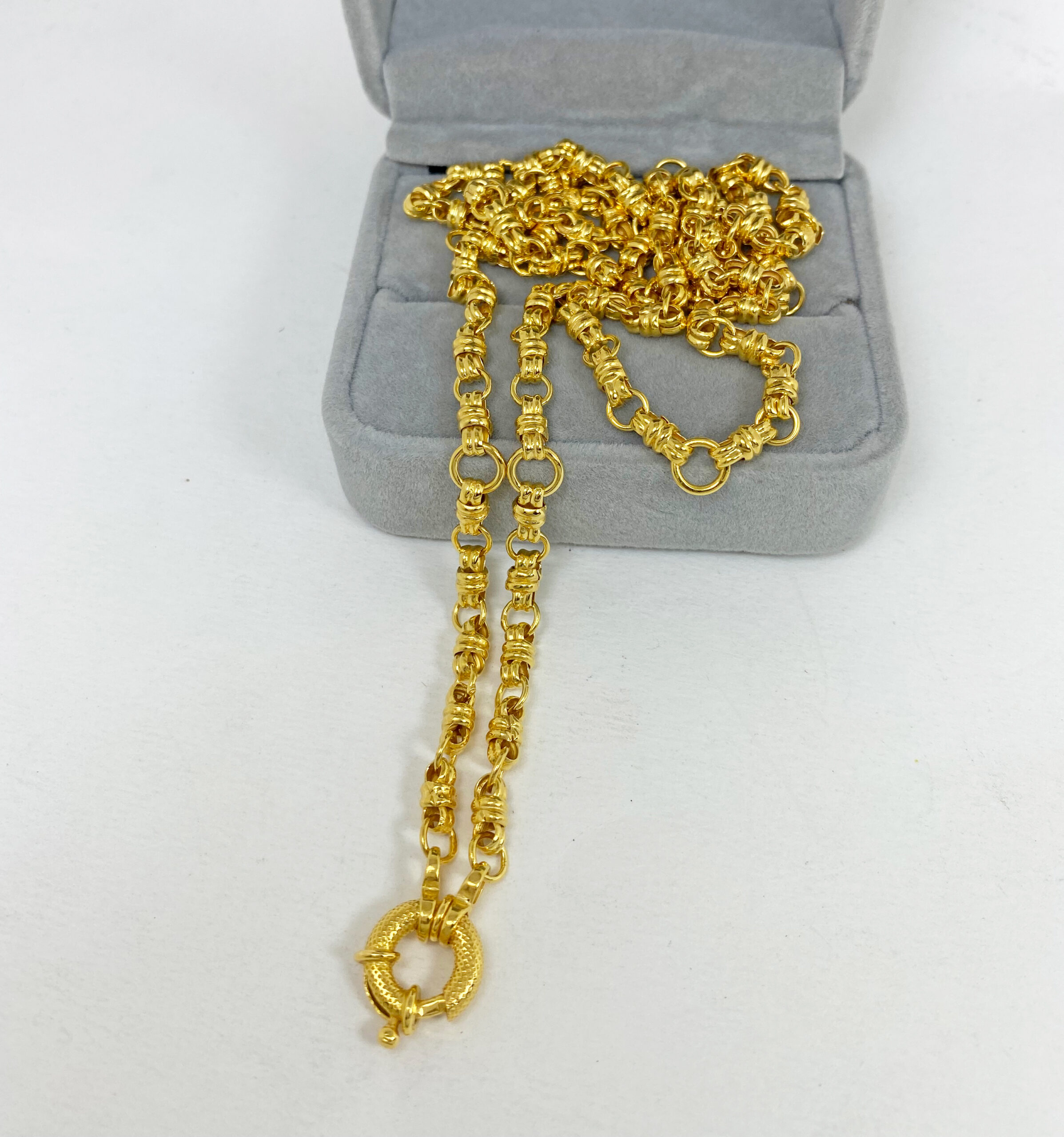 สร้อยคอสีทอง 24k ห้อยพระ4องค์ ลายโบว์ ตะขออีตาลีสปริงกลมลาย สไตล์โมเดิร์นอาร์ท - Image 4