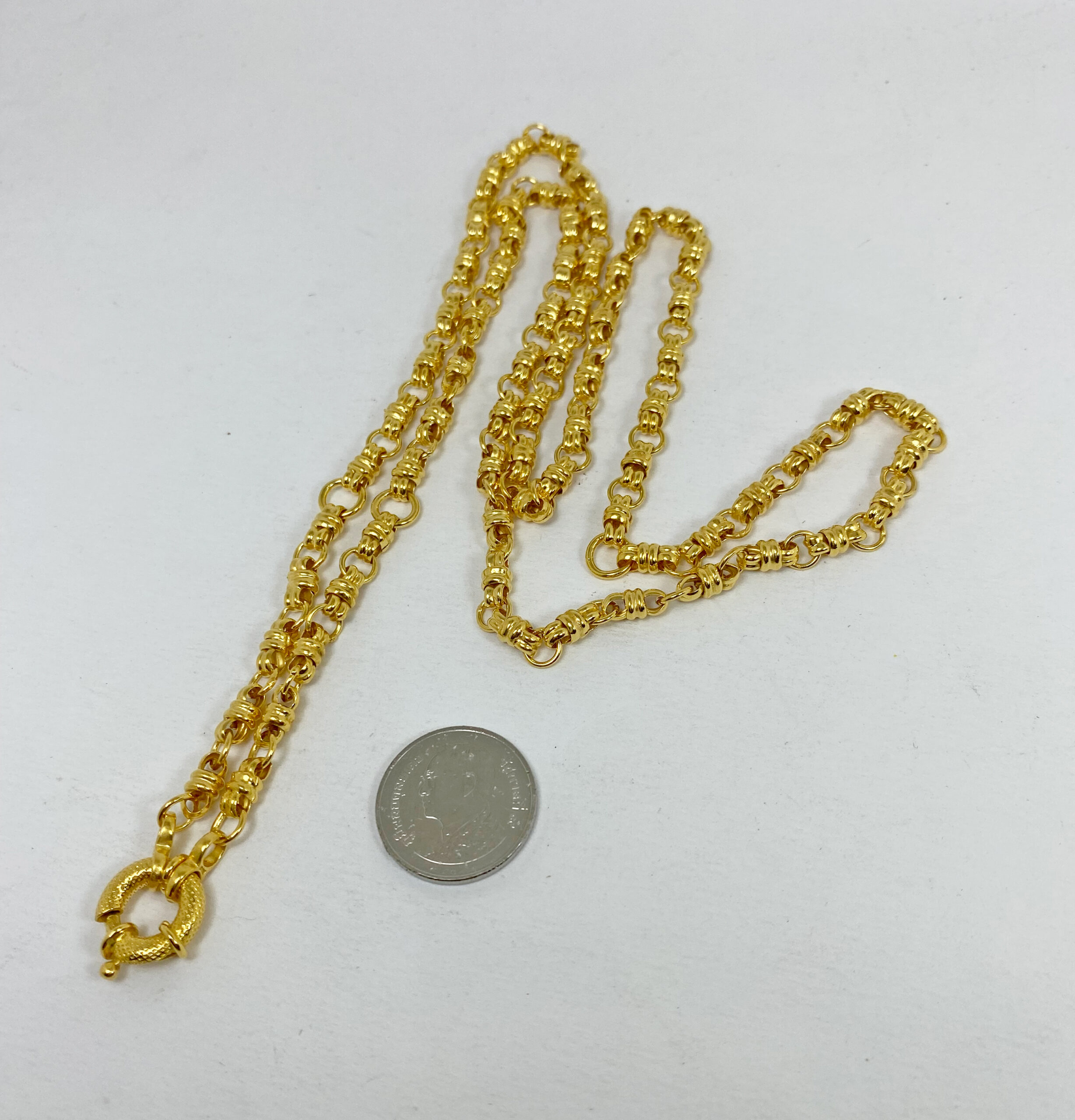สร้อยคอสีทอง 24k ห้อยพระ4องค์ ลายโบว์ ตะขออีตาลีสปริงกลมลาย สไตล์โมเดิร์นอาร์ท - Image 7