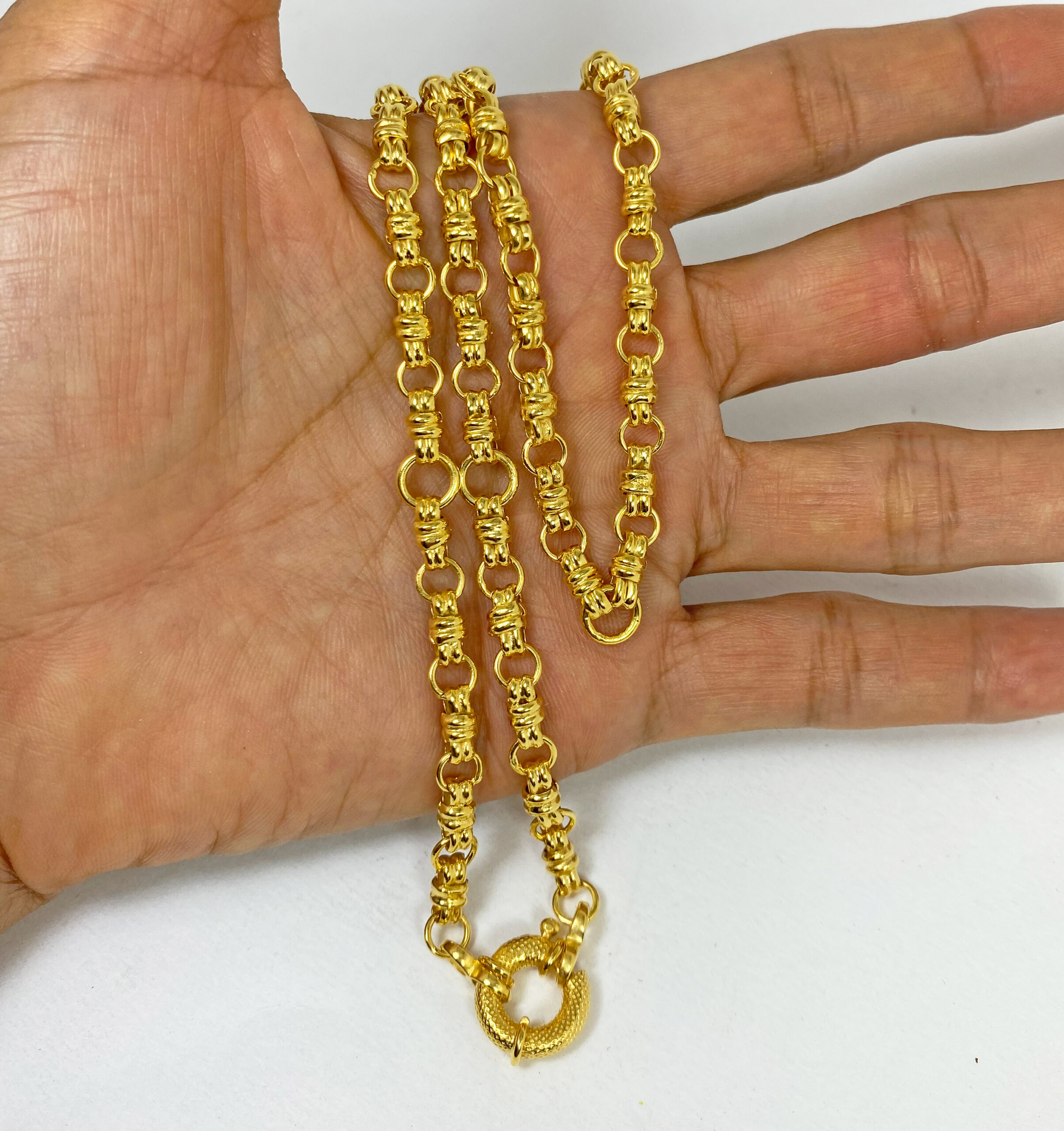 สร้อยคอสีทอง 24k ห้อยพระ4องค์ ลายโบว์ ตะขออีตาลีสปริงกลมลาย สไตล์โมเดิร์นอาร์ท - Image 8
